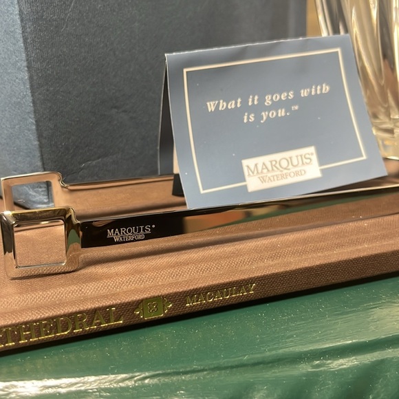 Marquis Waterford Crystal Quadrata Ice Bucket with Metal Tongs in Original Box - Picture 3 of 10